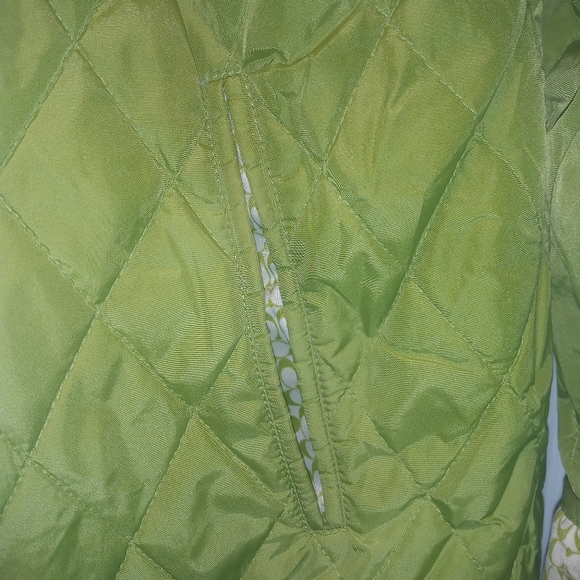 Coach Green Quilted Lightweight Jacket Diamond Stitching . Size Large - Picture 8 of 9